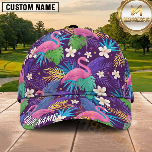 Maxcorners Golf Tropical Flamingo Pattern Personalized Cap