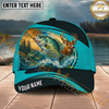 Maxcorners Fishing Deer Lake Outdoor Personalized Name 3D Cap (12 Fish Species)