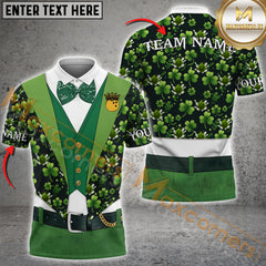 Maxcorners Gentleman ST.Patrick Day Bowling Jersey Personalized Name, Team Name 3D Shirt