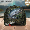 Maxcorners Fishing Mossy Camo Water Ring Personalized 3D Cap (12 Fish Species)