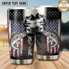 Maxcorners Fishing Tumbler Monochrome Cabin Flag Collage Design Personalized Name Tumbler (13 Species)