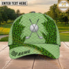 Maxcorners Golf Leopard Print Crossed Clubs Personalized Name 3D Classic Cap