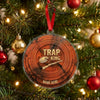 Maxcorners Personalized Trap King Golden Shotgun Clay Target Custom Name Acrylic Christmas Ornament And Keychain Custom Gift For Hunters 2D Flat