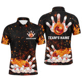 Maxcorners Flame Team Bowlers Customized Name And Team Name 3D Shirt