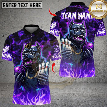 Maxcorners Bowling Hiphop Pitbull Multicolor Customized Name, Team Name 3D Shirt