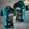 Maxcorners Billiards Skull Fire Multicolor Customized Name, Team Name 3D Shirt