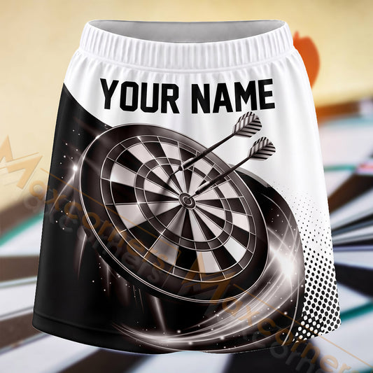 Maxcorners Darts Monochrome Motion Dartboard Personalized 3D Skort, Skirts With Shorts