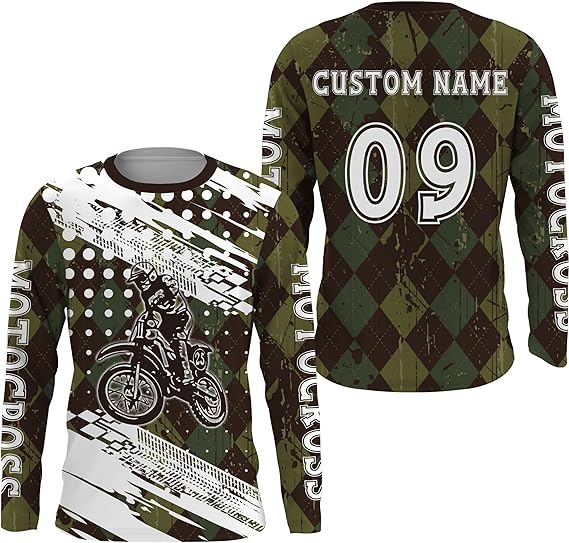 Maxcorners Motocross Dirt Bike Off-Road Motorcycle Customize Name And Number 3D Shirts