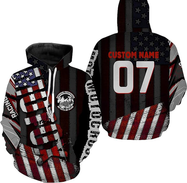 Maxcorners Motocross American Motox Customize Name And Number 3D Shirts