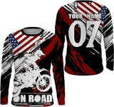 Maxcorners Motocross American Flag MX  Customize Name And Number 3D Shirts