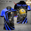 Maxcorners Billiards 8 Ball & 9 Ball Metallic Break Glass Customized Name, Team Name 3D Shirt (6 Colors)