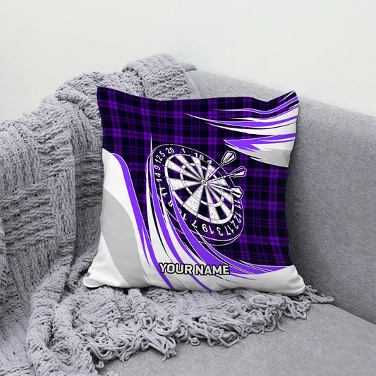 Maxcorners Darts Classic Plaid Target Multicolor Customized Name 3D Pillow