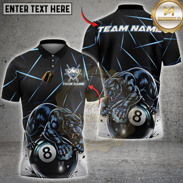 Maxcorners Billiard Black Panther Power 8 Ball Multicolor Customized Name, Team Name 3D Shirt