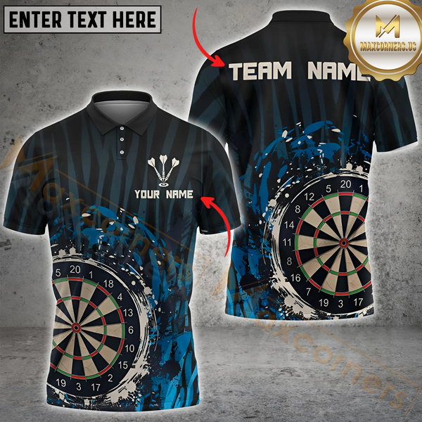 Maxcorners Darts Splash Multicolor Customized Name, Team Name 3D Shirts