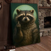 Maxcorners Funny Raccoon Fukin Finger Canvas Wall Art – Hilarious Gift for Hunters, Men & Cabin Decor
