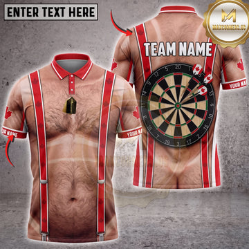 Maxcorners Darts Red Suspenders Body Dartboard Personalized Name 3D Unisex Shirt