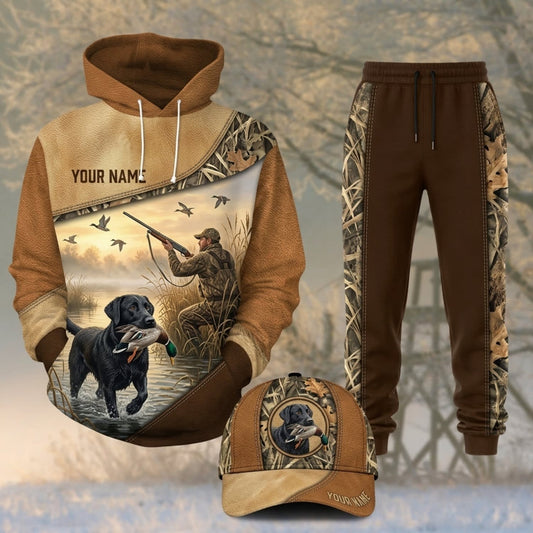 Maxcorners Duck Hunting Waterfowl Hunting Sunset Tan Brown Personalized 3D Shirts