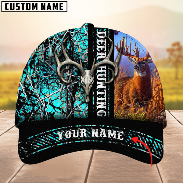 Maxcorners Epic Sarin Design Deer Hunting Multicolor Option Personalized Name 3D Cap