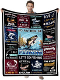 Maxcorners I'd Rather Be Fishing Let's Go Fishing Blanket