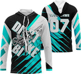 Maxcorners Motocross Dirt Bike Cyan Customize Name And Number 3D Shirts