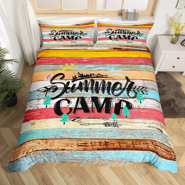 Maxcorners Summer Camp Bedding, Camper Decor Bedding Set