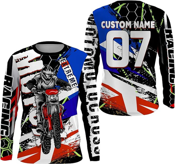 Maxcorners Motocross Racing Customize Name And Number 3D Shirts