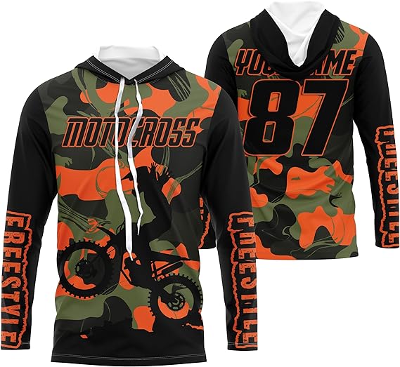 Maxcorners Motocross Camo FMX Customize Name And Number 3D Shirts