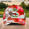 Maxcorners Golf Happy Alligator Golfer Geometric Splash Personalized Name 3D Classic Cap