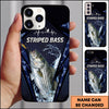 Maxcorners Dark Hexagon Water Splash Personalized Name Phone Case (13 Fish Species)