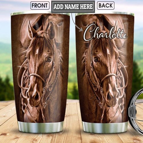 Maxcorners Gallop of Freedom Horse Personalized Name Tumbler