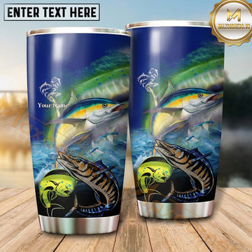 Maxcorners Fishing Tumbler Big Game Deep Sea Angling Collection Design Personalized Name Tumbler