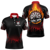 Maxcorners Fire Flame Dartboard In City Champion World Dart Shirts For Men, Dart Jerseys LM054