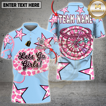 Maxcorners Let’s Go Girls Cowgirl Dart Personalized Name, Team Name 3D Shirt