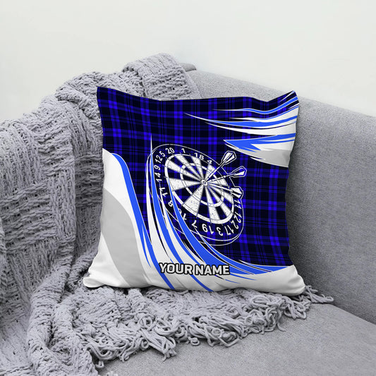 Maxcorners Darts Classic Plaid Target Multicolor Customized Name 3D Pillow