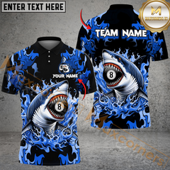 Maxcorners Billiards Ball 8 Pool Flame Shark Multicolor Customized Name, Team Name 3D Shirt