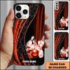 Maxcorners Bowling Neon Strike Pins Multicolor Personalized Name 3D Phone Case
