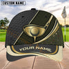 Maxcorners Golf Gold Ball Club Luxury Panel Personalized Name 3D Cap (8 Colors)