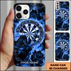 Maxcorners Black Rose Fire Dartboard Gothic Style Personalized Name 3D Phone Case