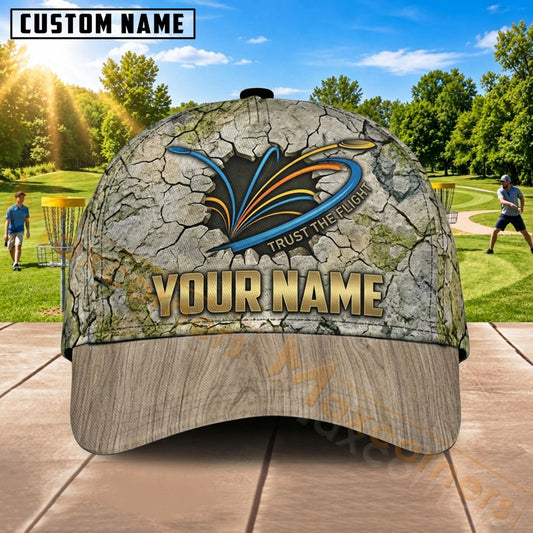 Maxcorners Disc Golf Flying Disc & Eagle Wing Camo Graphic Customized Name 3D Cap