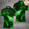 Maxcorners Golf Fire Dragon Breath Design Personalized Name, Team Name 3D Shirt (4 Colors)