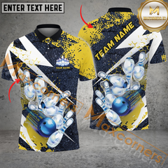 Maxcorners Stylized Bowling Jersey Multicolor Option Customized Name, Team Name 3D Polo Shirt