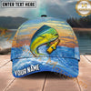 Maxcorners Fishing Sunset Ocean Wave Beer Bottle Personalized Name 3D Cap (12 Fish Species)