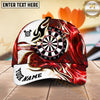 Maxcorners Darts Flame Pattern Dartboard Personalized Name 3D Classic Cap