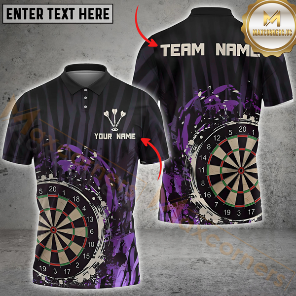 Maxcorners Darts Splash Multicolor Customized Name, Team Name 3D Shirts