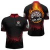 Maxcorners Fire Flame Dartboard In City Champion World Dart Shirts For Men, Dart Jerseys LM054