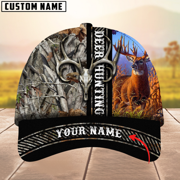 Maxcorners Epic Sarin Design Deer Hunting Multicolor Option Personalized Name 3D Cap