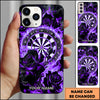 Maxcorners Black Rose Fire Dartboard Gothic Style Personalized Name 3D Phone Case