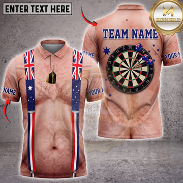 Maxcorners Darts Funny Pale Body Suspenders Dartboard Personalized Name 3D Unisex Shirt