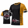 Maxcorners Personalized Car Classic Muscle Car 3D T-Shirt – Black Burgundy Classic Drive and Silver Muscle Car