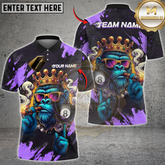 Maxcorners Billiard King Ape 8-Ball Pool Multicolor Customized Name, Team Name 3D Shirt